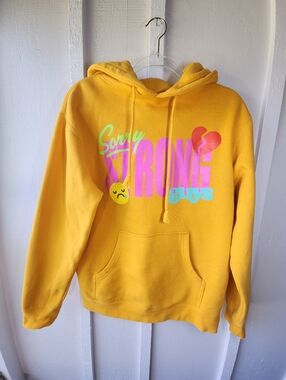 Chris Delia Merch "Sorry Strong Guys" Hoodie In Gold Size Small Unisex